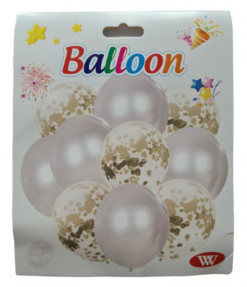 Sada barevných balónků - 10ks  Barevné provedení: bíločerné