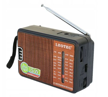 Přenosné bezdrátové rádio Leotec LT-607B FM,AM - imitace dřeva