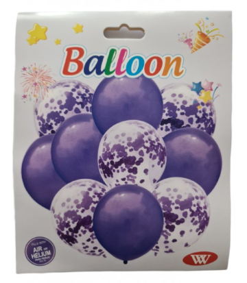 Sada barevných balónků - 10ks  Barevné provedení: fialové